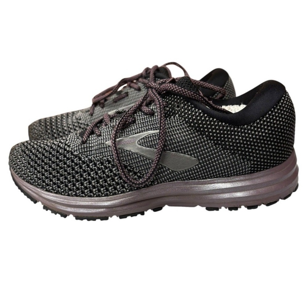 Brooks Revel 2 Running Shoes Black Grey Mauve Knit Athletic Outdoor Sneakers 8‎ - Picture 3 of 13
